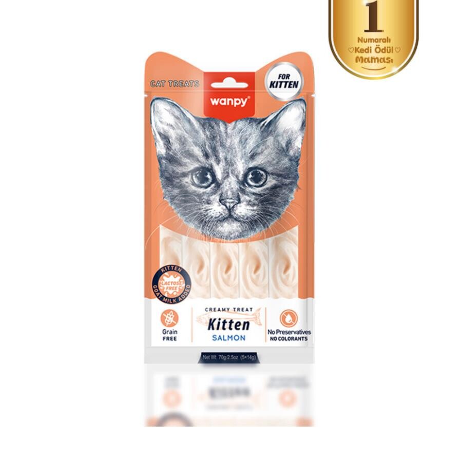 Wanpy Somonlu Yavru Kedi Krema Ödülü 5X14 GR | SRC: Barcode: 6927749874065